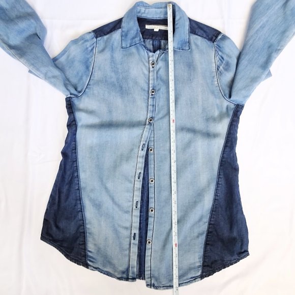 Standards & Practices Two-Tone Denim Cotton Button Long Sleeve - Picture 4 of 7